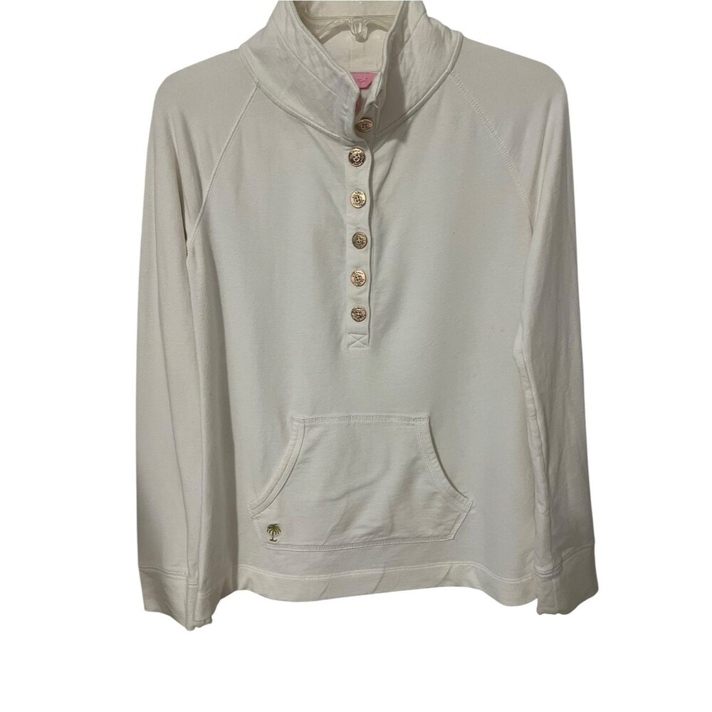 Lilly Pulitzer Captain Popover Small Resort White Gold Buttons Preppy Coastal